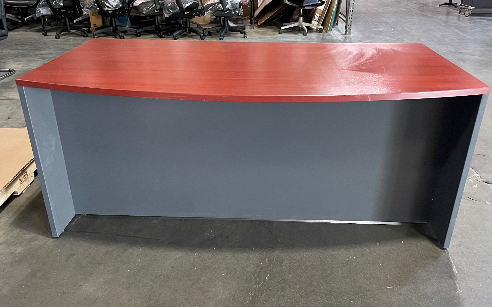 BOW FRONT DESK- TWO TONED