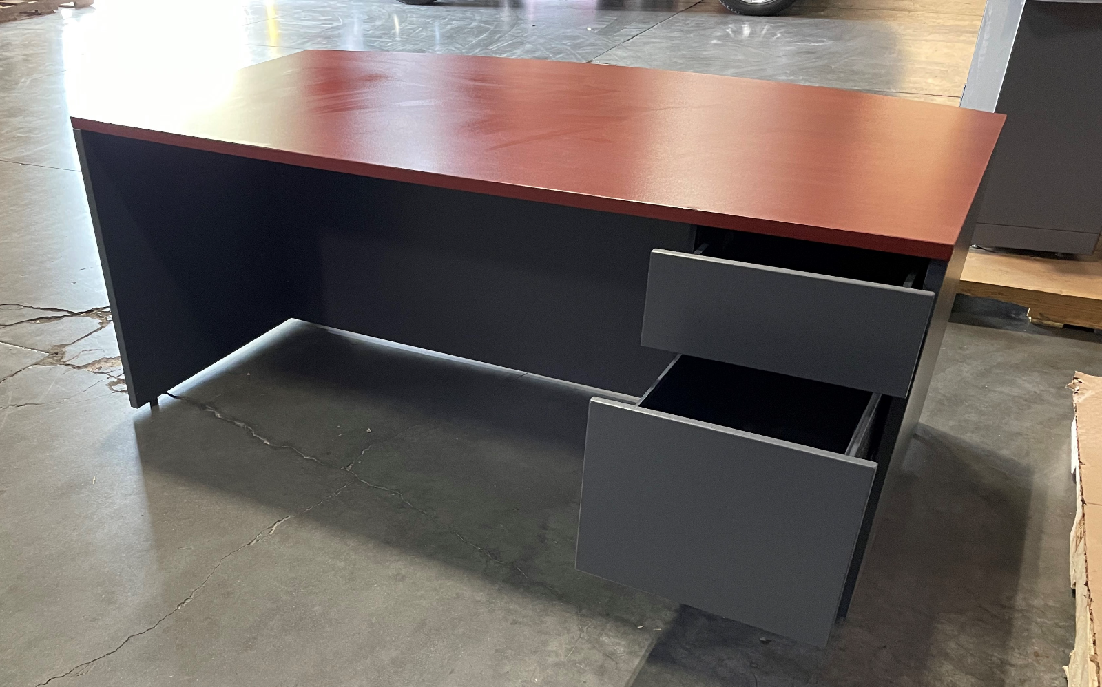 BOW FRONT DESK- TWO TONED