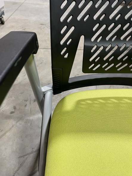 LIME GREEN SIDE CHAIR WITH BLACK BACK