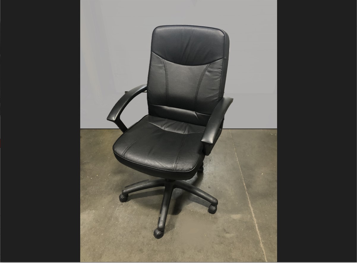 BLACK LEATHER TASK CHAIR